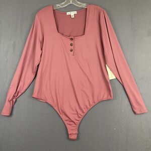NWT Eye Candy Long Sleeve Bodysuit Mauve Pink Size 3X